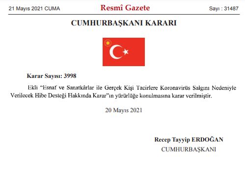 Ticaret Bakanlığı'ndan Esnafa Hibe Desteği Duyurusu!