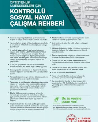 Türkiye Cumhuriyeti Sağlık Bakanlığı, Optisyenlik Müesseseleri İçin Kontrollü Sosyal Hayat Çalışma Rehberi Yayınladı!