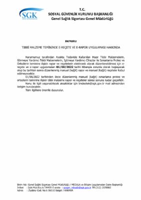 Manuel Reçeteler Hakkında Duyuru !